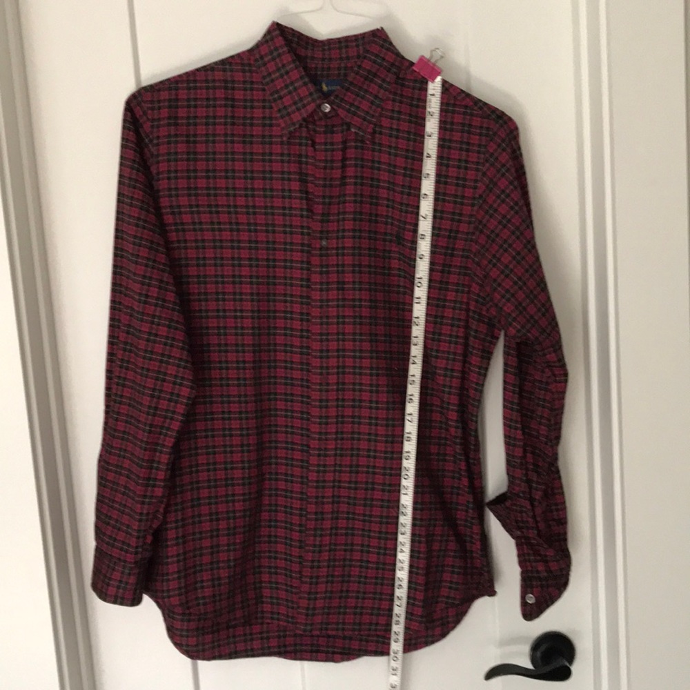 Ralph Lauren Red and green button down size medium